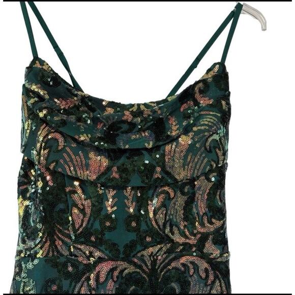 Selfie Leslie Marbella Sequined Mini in Forest Green Size XL - Picture 5 of 11